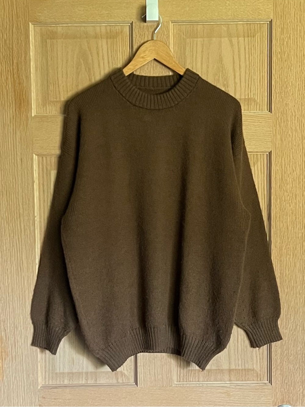 L Alpaca Brown Knit Sweater